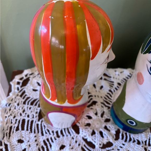 2 Rare Vintage 1970s Ceramic Mod Girl Head Figurines, Takahashi Japan - Picture 4 of 8